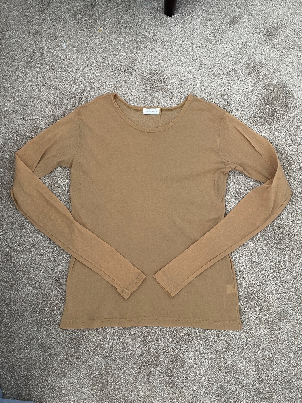 Krista Larson Vintage Women's Nylon Long Sleeves Slim Fit Top Y2K- OS